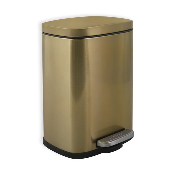 Cestino per la spazzatura oro opaco in acciaio con pedale 5 l   Akira – Spirella