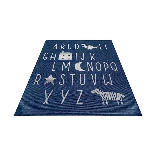 Tappeto per bambini blu Lettere, 120 x 170 cm - Ragami-image-3