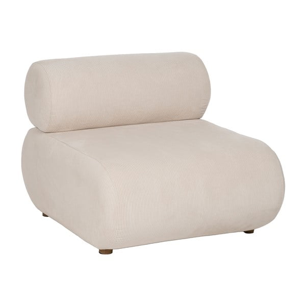 Poltrona color crema con rivestimento in velluto a coste – Ixia