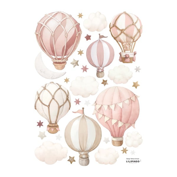 Foglio adesivo 30x42 cm Little Hotair Balloons - Lilipinso