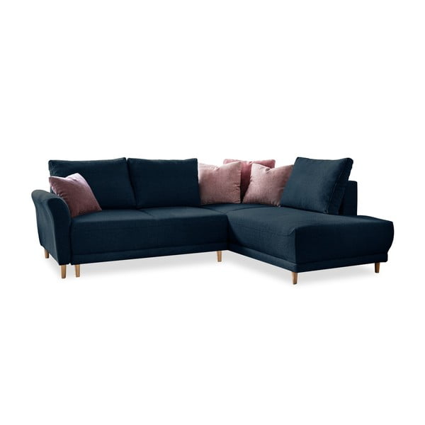 Divano letto angolare blu navy, angolo destro Lovely Annie - Miuform