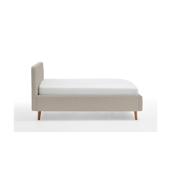 Letto matrimoniale imbottito beige con contenitore con rete inclusa 140x200 cm Mattis – Meise Möbel-image-4