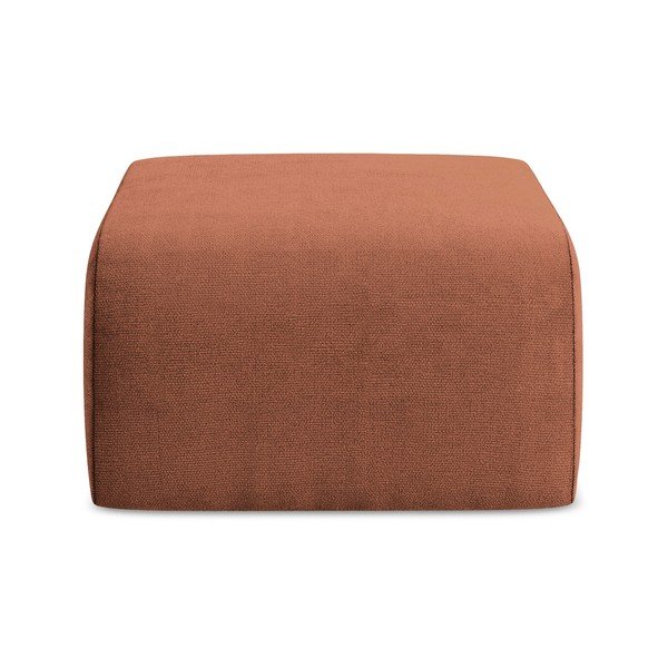 Poggiapiedi color terracotta con rivestimento in ciniglia Lani – Makamii-image-2