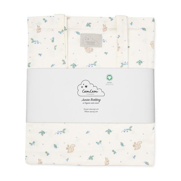 Set copripiumino e federa da bambini color crema in cotone organico per culla 100x140 cm Blueberries – Cam Cam Copenhagen-image-4