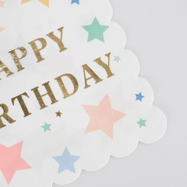 Tovaglioli di carta in set da 16 Happy Birthday - Meri Meri-image-1