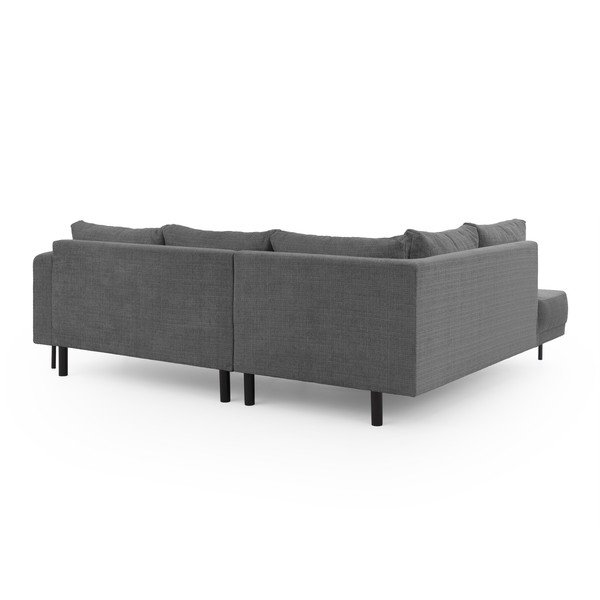 Divano angolare grigio scuro (con penisola a sinistra/a L) con rivestimento in ciniglia Mauris  – Ropez-image-3