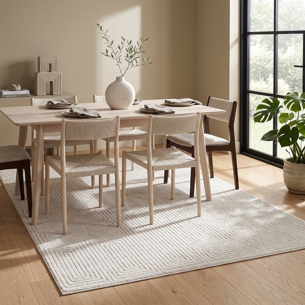 Tappeto color crema 200x290 cm Labyrinth – ESTE-image-3