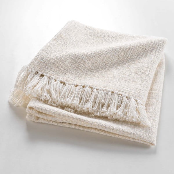 Coperta color crema in misto cotone 125x150 cm Ziggy – douceur d'intérieur