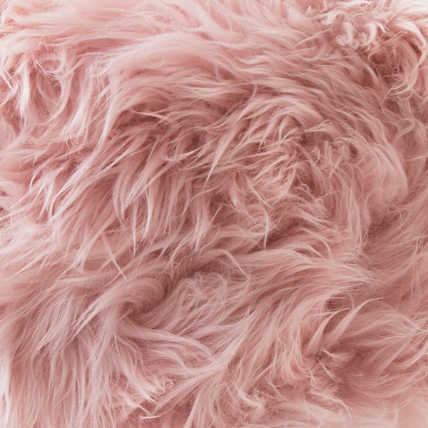 Sgabello con seduta in pelle di pecora rosa , ⌀ 30 cm - Native Natural-image-1