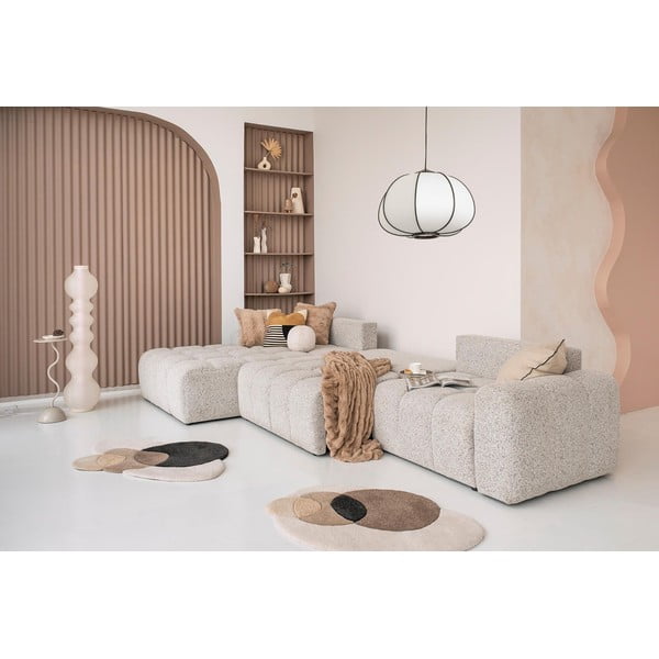 Divano angolare componibile beige allungabile/con contenitore (con penisola a sinistra) Lulu – Miuform-image-1