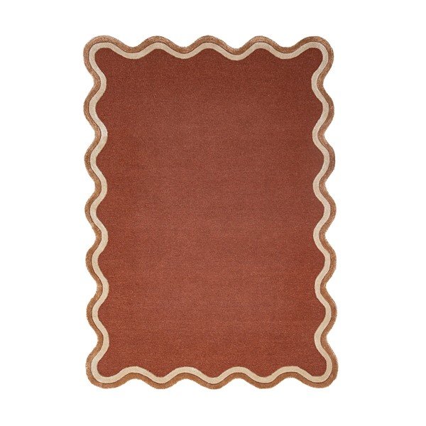 Tappeto color terracotta in misto lana tessuto a mano 200x290 cm Rivo Wool – Flair Rugs