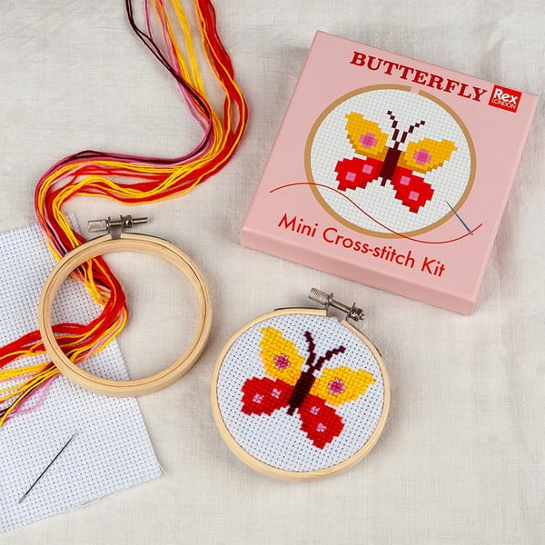 Set creativo punto-croce Cross-stitch Kit Butterfly - Rex London-image-1
