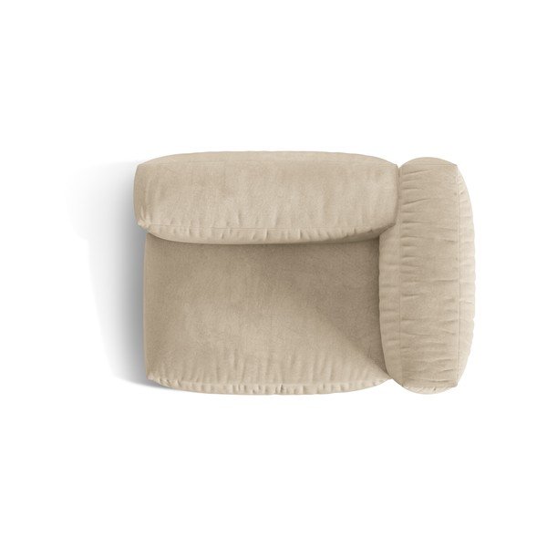 Parte divano componibile beige (con penisola a destra) con rivestimento in velluto Martina – Micadoni -image-3