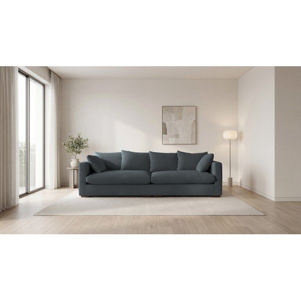 Divano in velluto a coste grigio 266 cm Comfy - Scandic-image-4