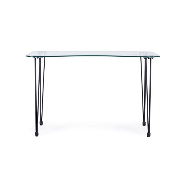 Scrivania con piano in vetro 60x120 cm Rondo – Bizzotto-image-3