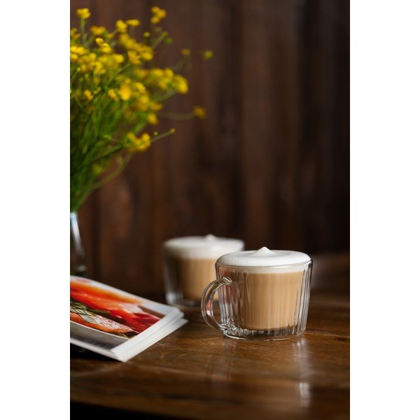 Tazzine in set per cappuccino in vetro 2 pz 250 ml Livio Duo – Vialli Design-image-1