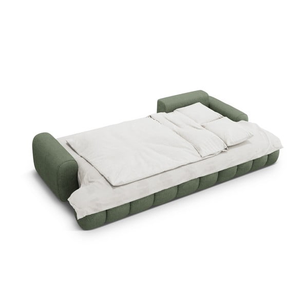 Divano angolare verde allungabile/con contenitore (con penisola a destra/con chaise lounge) Linz – Cosmopolitan Design-image-4