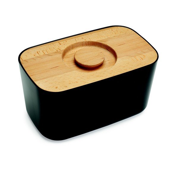 Černá nádoba na chléb s prkénkem Joseph Joseph Bread Bin