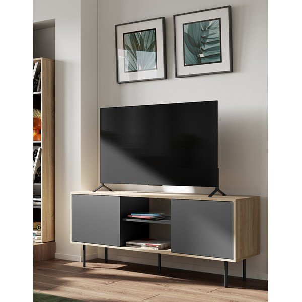 Tavolo TV nero in rovere 151x40 cm Altitude - TemaHome-image-1