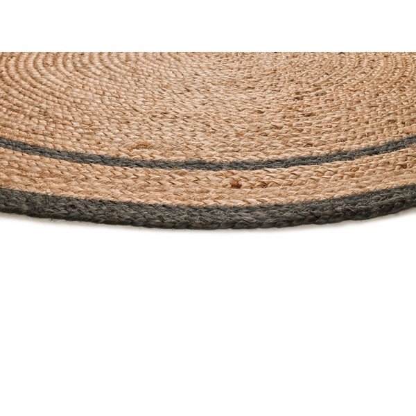 Tappeto rotondo grigio/di colore naturale in iuta ø 120 cm Mahon – Universal-image-3