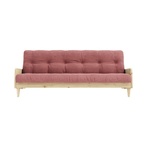 Divano letto in velluto a coste rosa 200 cm Indie - Karup Design