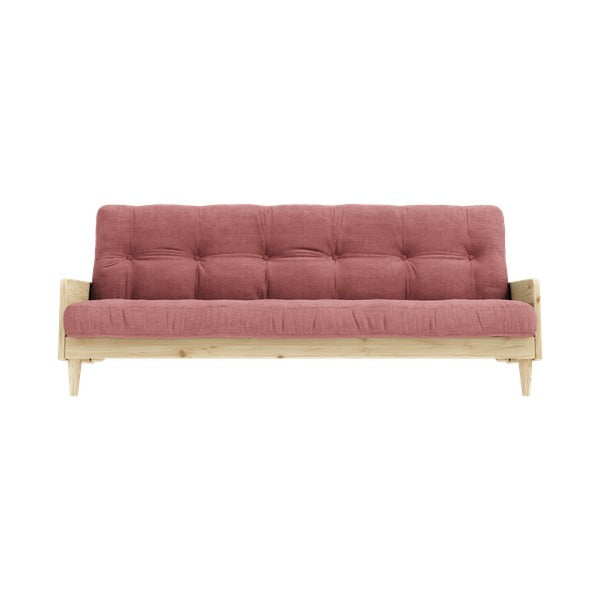 Divano letto in velluto a coste rosa 200 cm Indie - Karup Design
