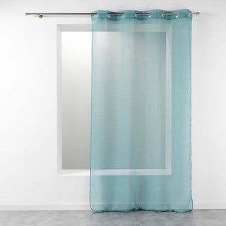 Tenda Douceur D'Intérieur Con Occhielli, Blu 140x240 Cm | Velo Sabbia Con Pompon E Parte Superiore Stampata, Certificato Oeko-Tex - 2