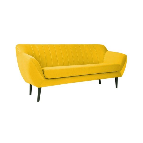 Divano in velluto giallo , 188 cm Toscane - Mazzini Sofas-image-2