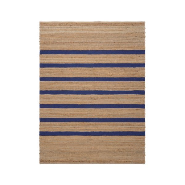 Tappeto blu/di colore naturale in misto iuta tessuto a mano 200x300 cm Otti – Jotex