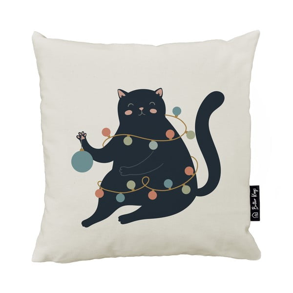 Federa decorativa a tema Natale 45x45 cm Festive Cat – Butter Kings