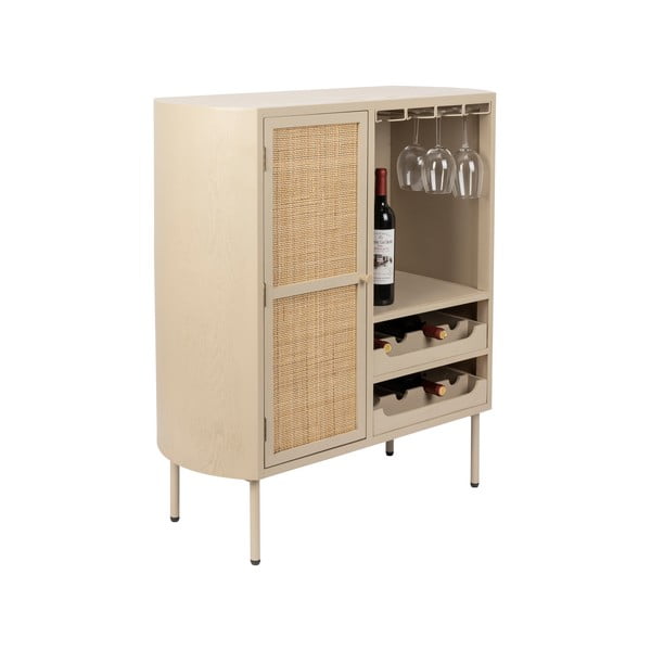 Portabottiglie in rattan crema per 8 bottiglie, 90x100 cm Amaya - White Label-image-2