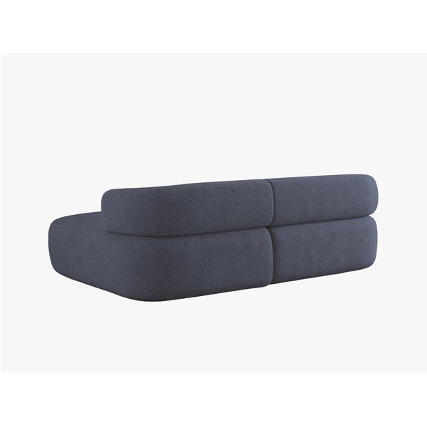 Divano angolare blu scuro (con penisola a destra/con chaise lounge) con rivestimento in bouclé Jenny – Micadoni -image-2