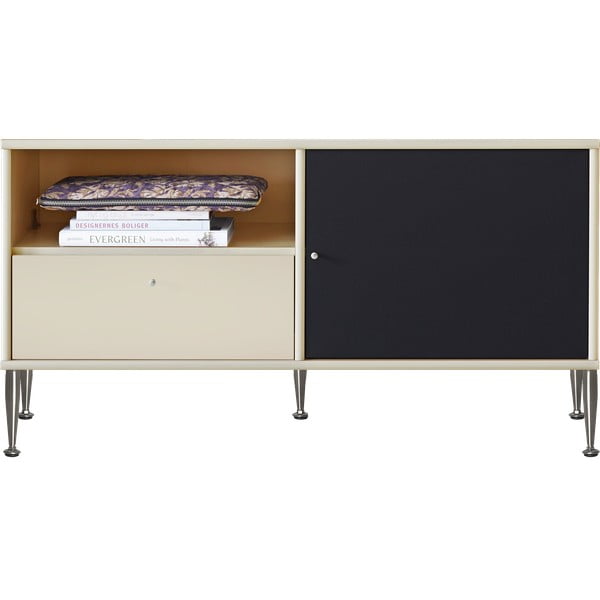 Cassettiera TV beige con gambe in metallo 222 Mistral - Hammel Furniture