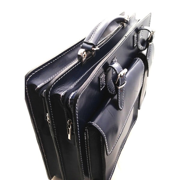 Borsa Gaia in pelle blu - Chicca Borse-image-1