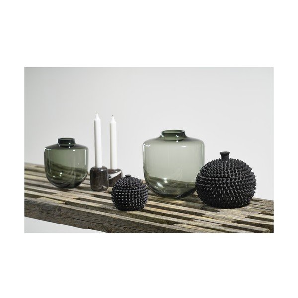 Vaso in vetro grigio (altezza 21 cm) Daun - Villa Collection-image-4