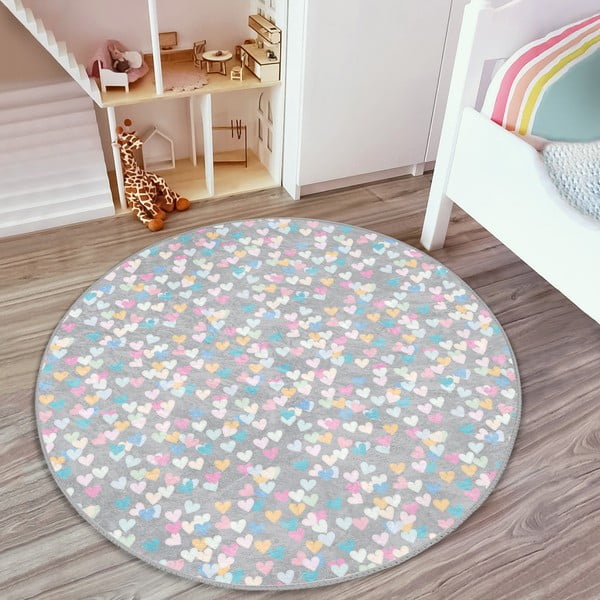 Tappeto per bambini grigio chiaro ø 80 cm Comfort - Mila Home-image-4