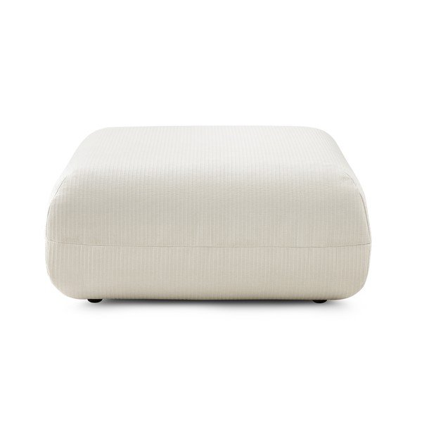 Pouf in velluto a coste bianco Lecomte - Bobochic Paris