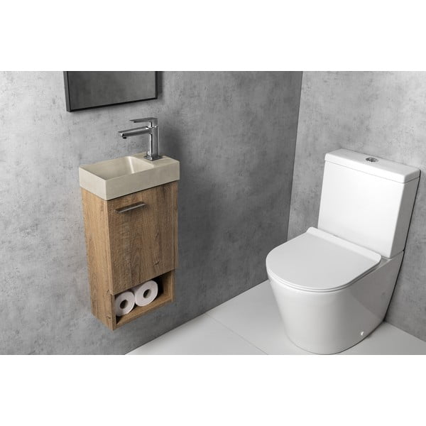 Lavabo in grigio chiaro in calcestruzzo 31x17 cm Piccolino – Sapho-image-4