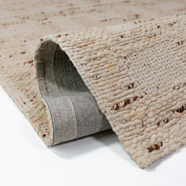 Tappeto di colore naturale in misto lana tessuto a mano 140x200 cm Rova Blend – Flair Rugs-image-4