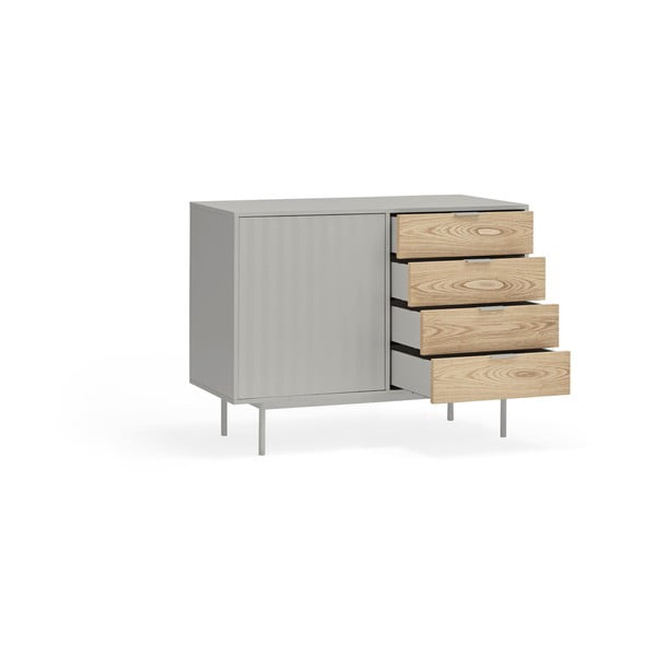 Cassettiera bassa grigia effetto rovere 108x80 cm Sierra - Teulat-image-4