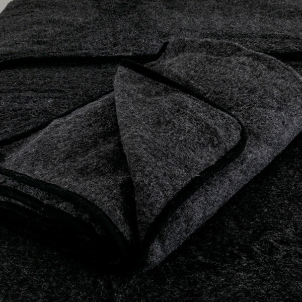 Coperta in lana merino nera, 220 x 200 cm - Native Natural-image-3