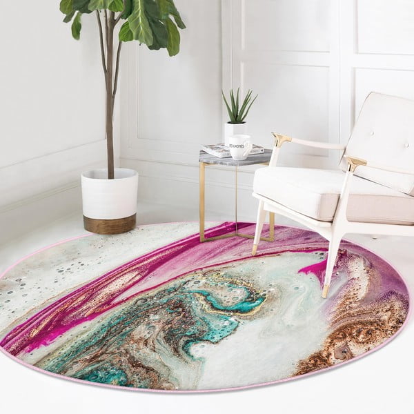 Tappeto rotondo lavabile adatto ai robot aspirapolvere ø 120 cm Comfort - Mila Home-image-2