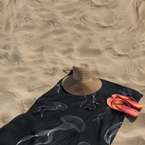 Telo mare bianco e nero 90x180 cm Jellyfish - DecoKing-image-4