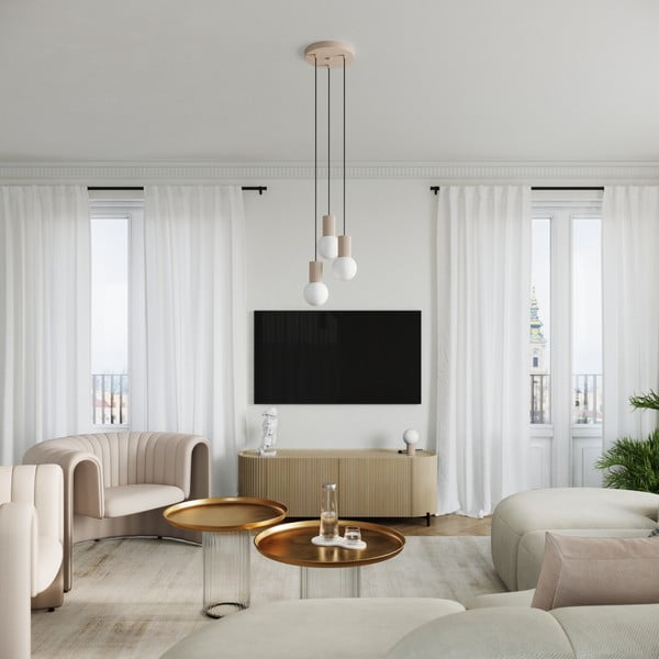 Lampada da tavolo grigio tortora con paralume in vetro (altezza totale 19 cm) Orbital – Sollux-image-4