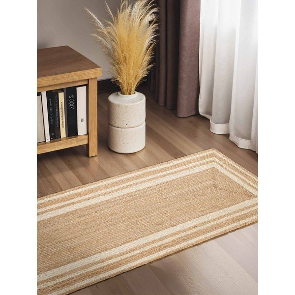 Passatoia color crema/di colore naturale in iuta reversibile/tessuta a mano 70x200 cm Jutta – Hanse Home-image-1
