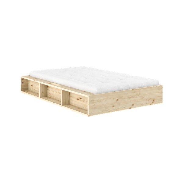 Letto singolo colore naturale chiaro in pino massiccio senza testiera con rete inclusa 120x200 cm Ziggy – Karup-image-1