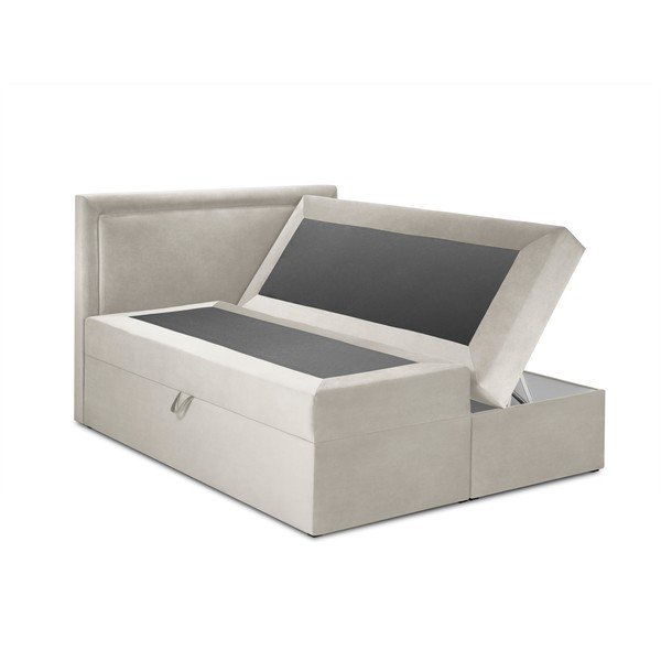 Letto boxspring beige con contenitore 200x200 cm Yucca - Mazzini Beds-image-2