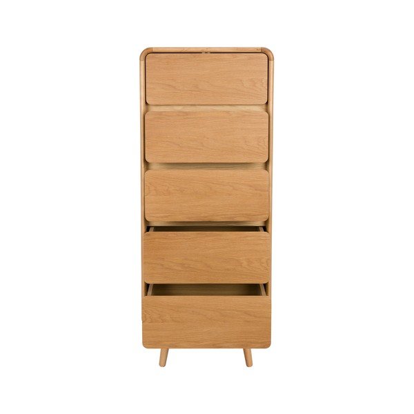 Cassettiera di colore naturale in frassino massiccio 45x112x40 cm Rise – Zuiver-image-2