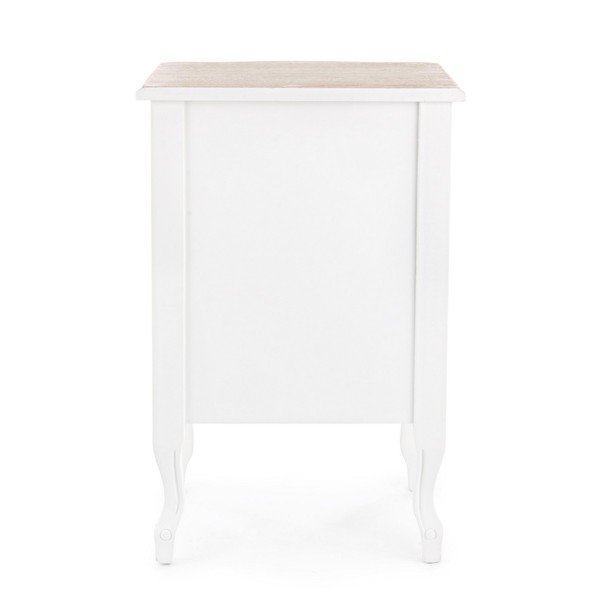 Comodino bianco in legno di paulownia massiccio Justine – Bizzotto-image-3