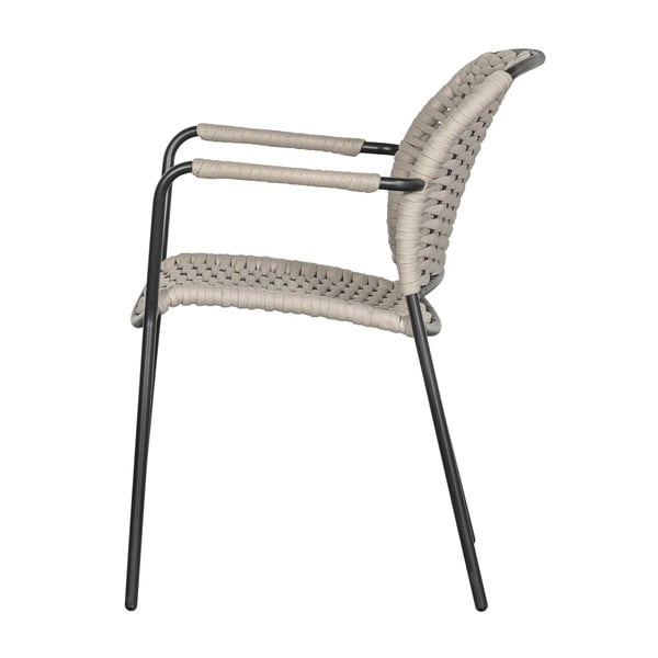 Set di 2 sedie da giardino in metallo nero e beige Taku - Exotan-image-2